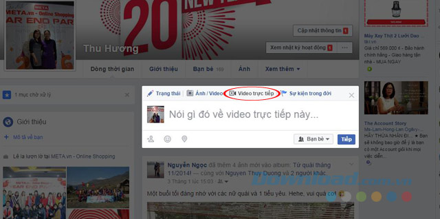 Video trực tiếp trên Facebook