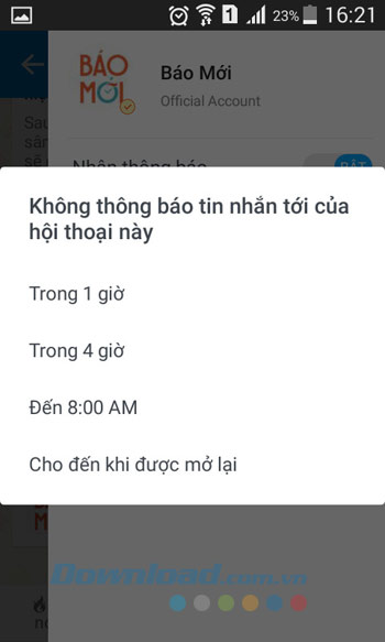 Chọn thời gian