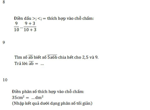 Đề thi Violympic Toán lớp 5 vòng 16