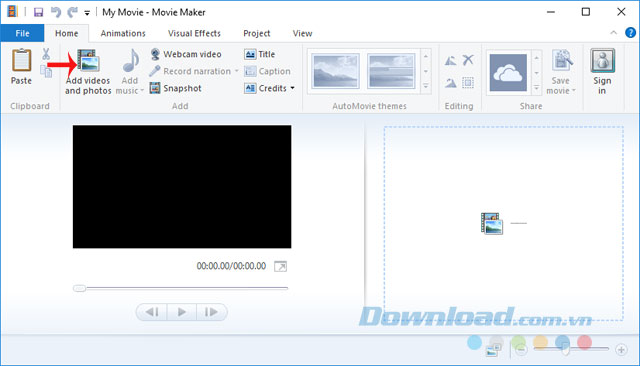 Cách cắt video trực tiếp trong Windows Movie Maker