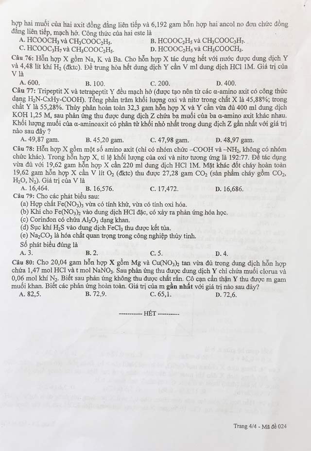 Đề thi thử THPT Quốc gia năm 2017 môn Hóa học