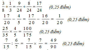 Đề thi giữa học kì 2 môn Toán lớp 4