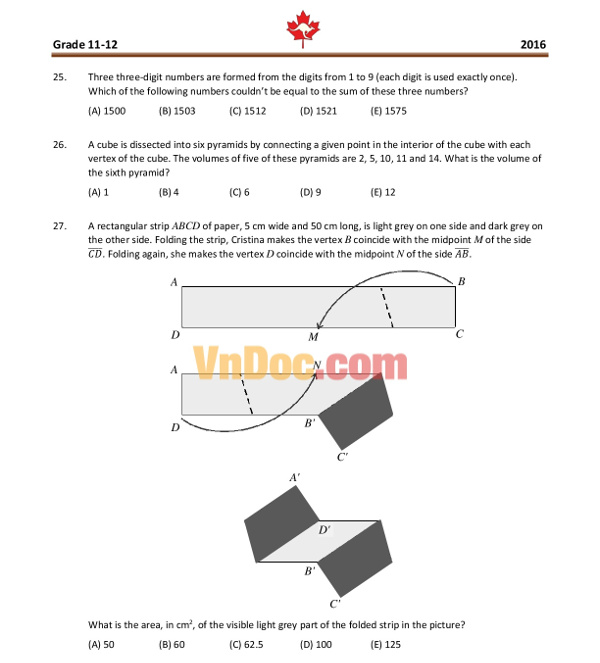 Thông tin kì thi Toán Quốc tế Kangaroo Math IKMC 2017