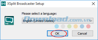Chọn ngôn ngữ cài đặt XSplit