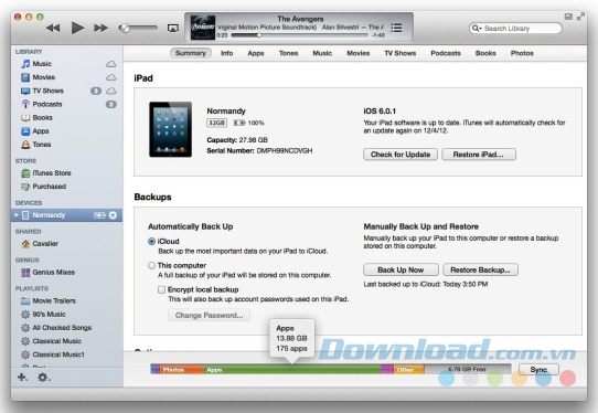 Sử dụng iTunes để định dạng lại iPad
