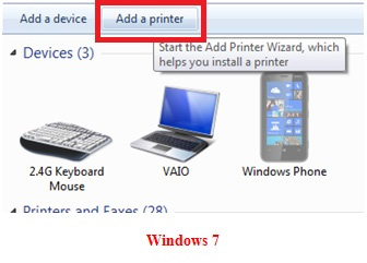 Fügen Sie einen Drucker unter Windows 7 hinzu