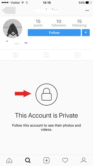 Tài khoản Instagram đã chuyển sang dạng Private