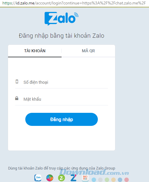 Zalo trên web