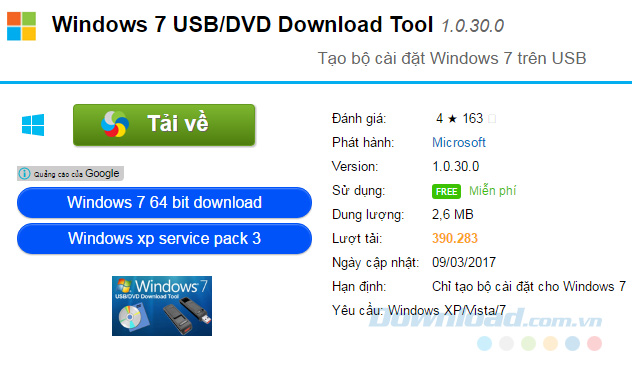 Cách tạo USB cài đặt Windows 10 với Windows USB/DVD Download Tool