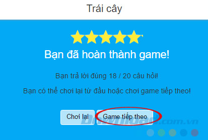 Hoàn thành game