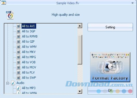 Đổi Đuôi Video, Chuyển Video Sang Mp3 Miễn Phí Với Format Factory