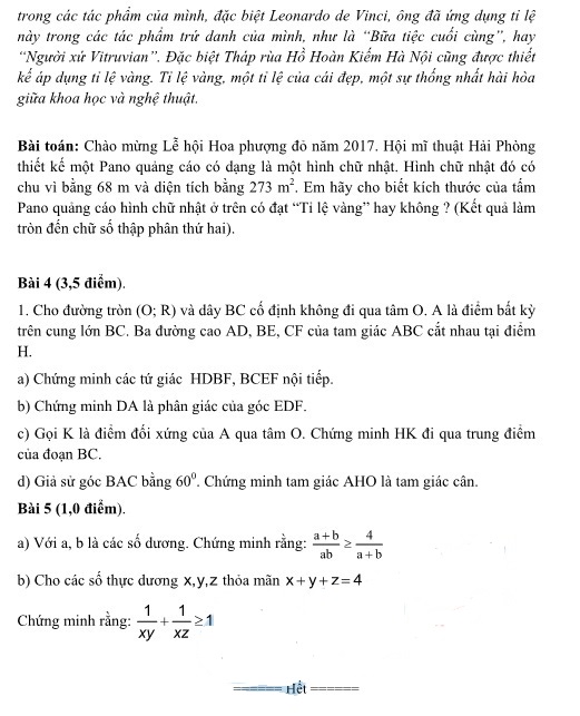 Đề thi thử vào lớp 10 môn Toán