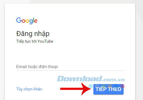 Đăng nhập tài khoản YouTube