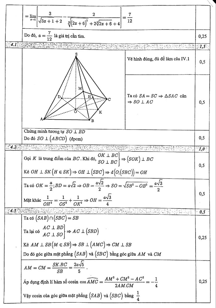 Đề thi học kì 2 lớp 11 môn Toán