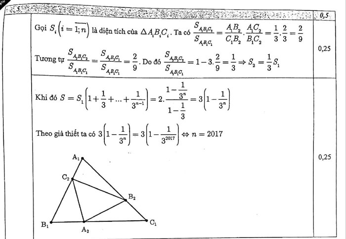 Đề thi học kì 2 lớp 11 môn Toán