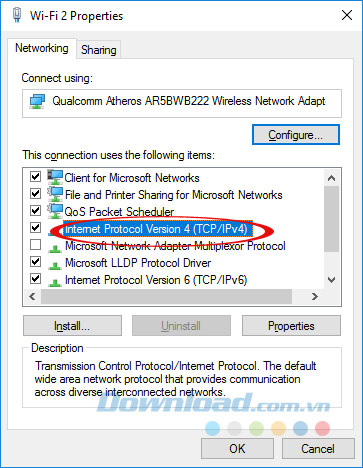 Internet Protocol Version 4 (TCP/IPv4)