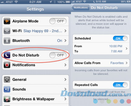 Chế độ Do not disturb trên iPhone