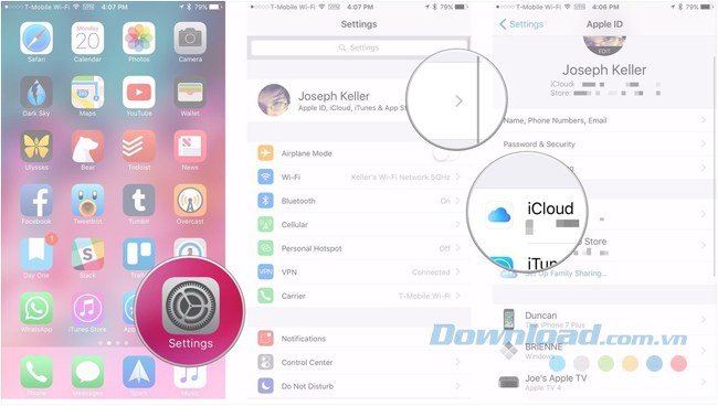 Bật sao lưu iCloud trên thiết bị iOS