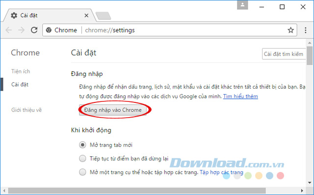 Đăng nhập Chrome