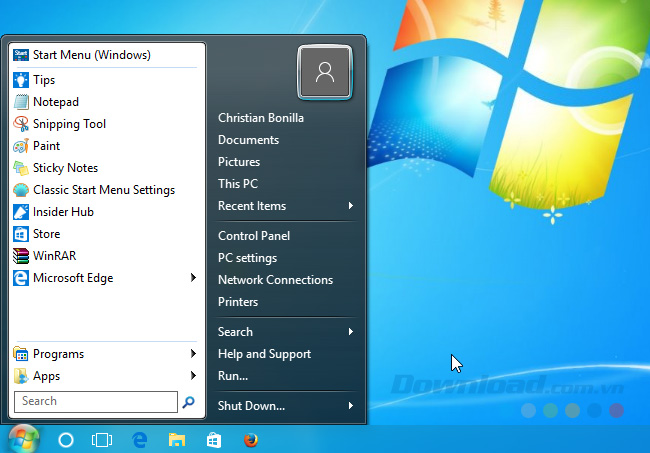 Thay thế nút Start cho Windows 7