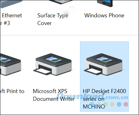 The printer is already displayed in Devices and Printer