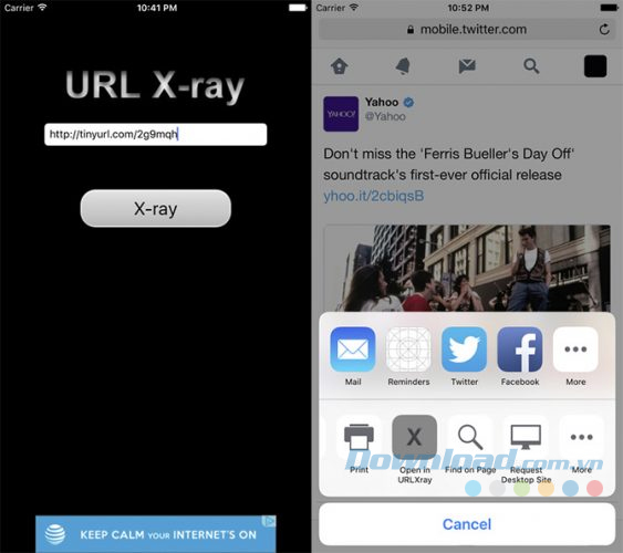 Ứng dụng iOS URL X-ray