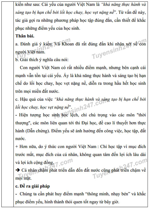 Đáp án đề thi vào lớp 10 môn văn 2017