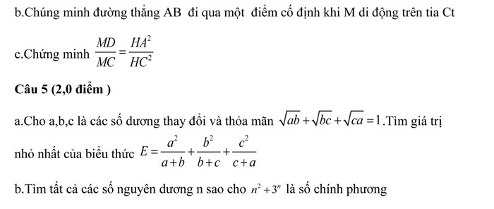 Đề thi vào lớp 10 môn Toán