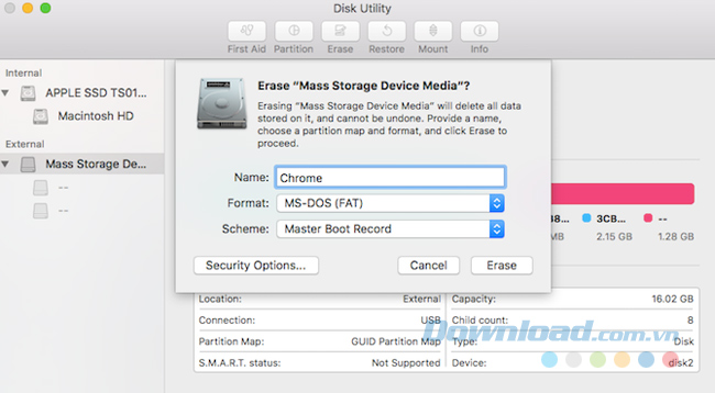 Định dạng USB trên macOS