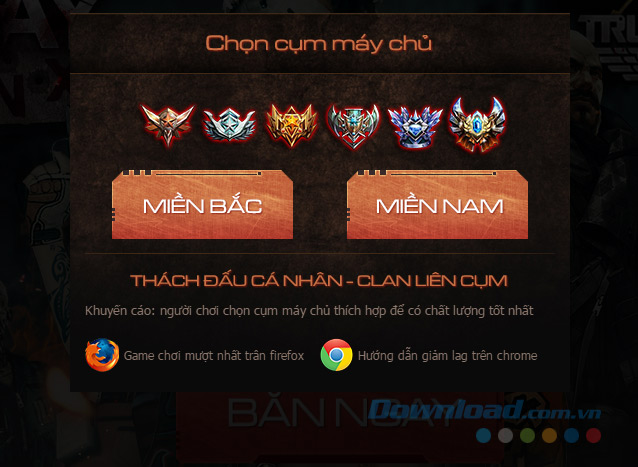 Chọn server