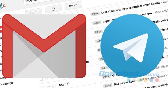 Cách nhận Gmail trong Telegram