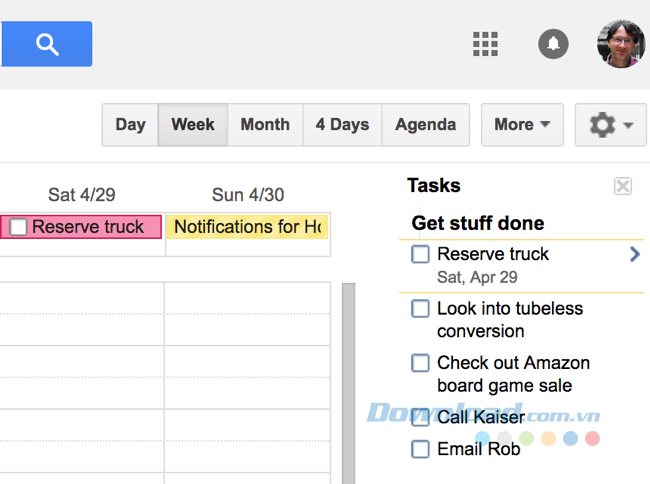 Mở Tasks trong Gmail