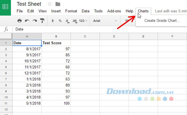 Tập lệnh trong Google Sheet