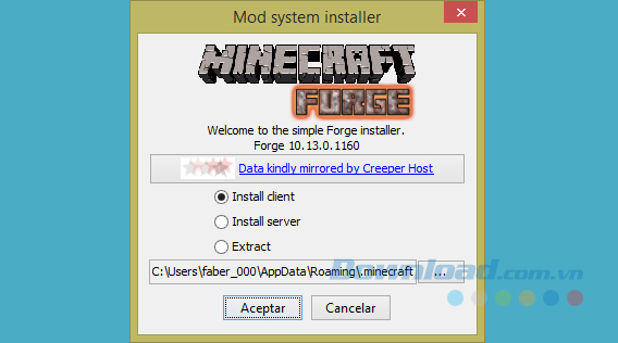 Download and install Minecraft Forge