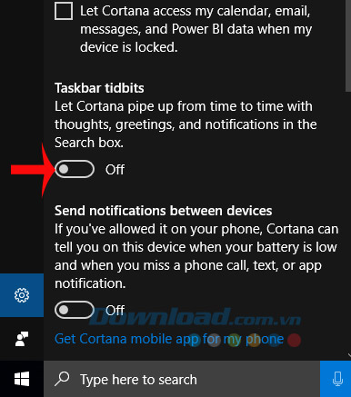 Let Cortana pipe up from time to time with thoughts, greetings, and notifications