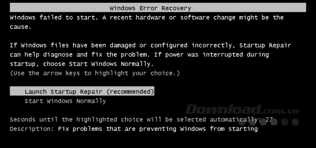 Windows gặp sự cố hoặc đóng băng trong khi khởi động