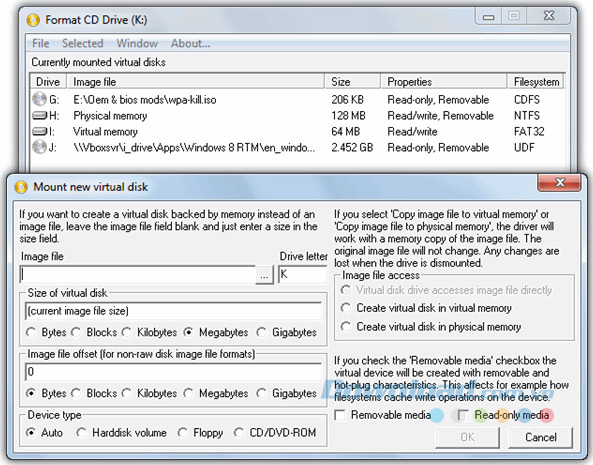 Imdisk virtual disk driver как пользоваться