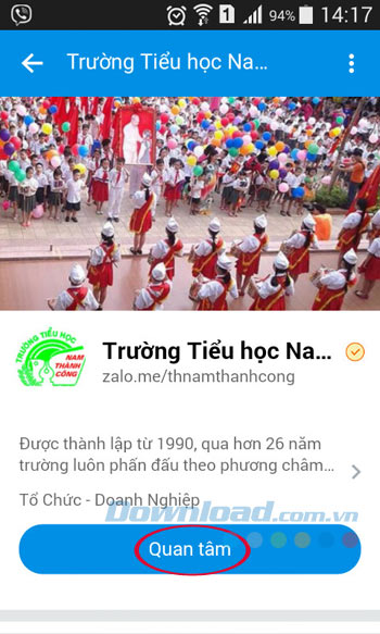 Quan tâm Trường Tiểu học Nam Thành Công