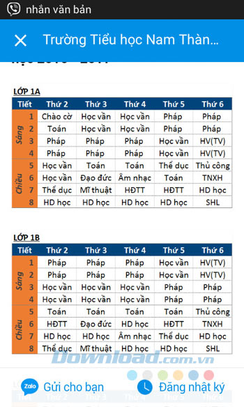 Thời khóa biểu