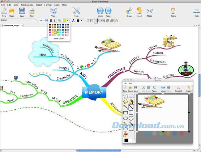 Đồng bộ từ iMindMap cho máy tính sang thiết bị di động