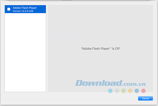 Chọn Adobe Flash Player