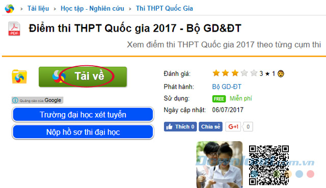 Điểm thi THPT Quốc gia 2017 – Bộ GD&ĐT Xem điểm thi THPT Quốc gia 2017 theo từng cụm thi