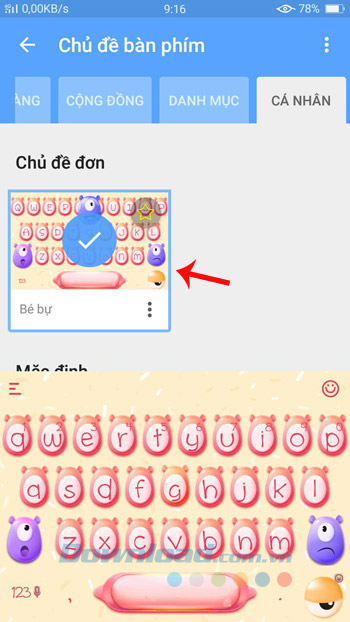 Chọn theme