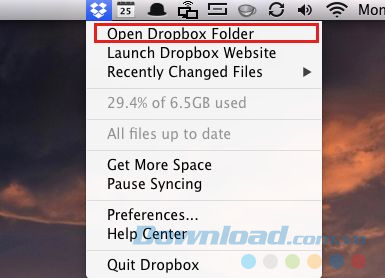 Mở Dropbox