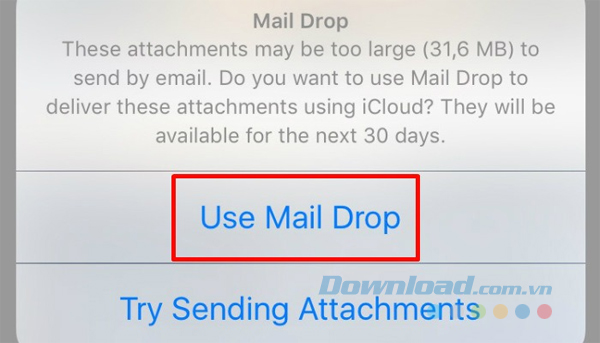 Sử dụng Mail Drop