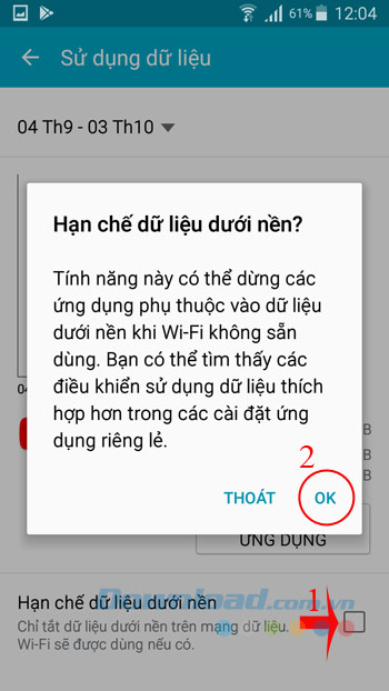 Hạn chế sử dụng dữ liệu nền