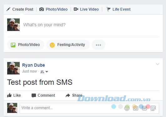 Post bài lên Facebook qua SMS