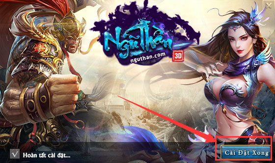 Cài game Ngũ Thần 3D xong