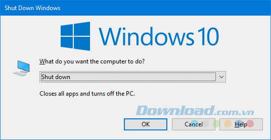 Tổng hợp 7 cách tắt máy tính chạy Windows 10