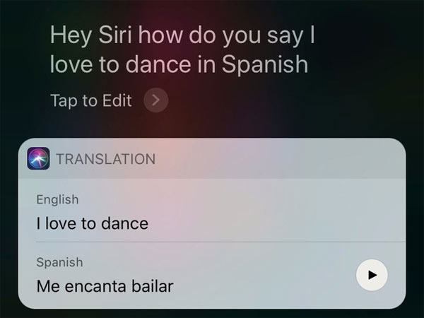 Yêu cầu Siri dịch ngôn ngữ